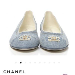 NWT chanel denim ballerina flats